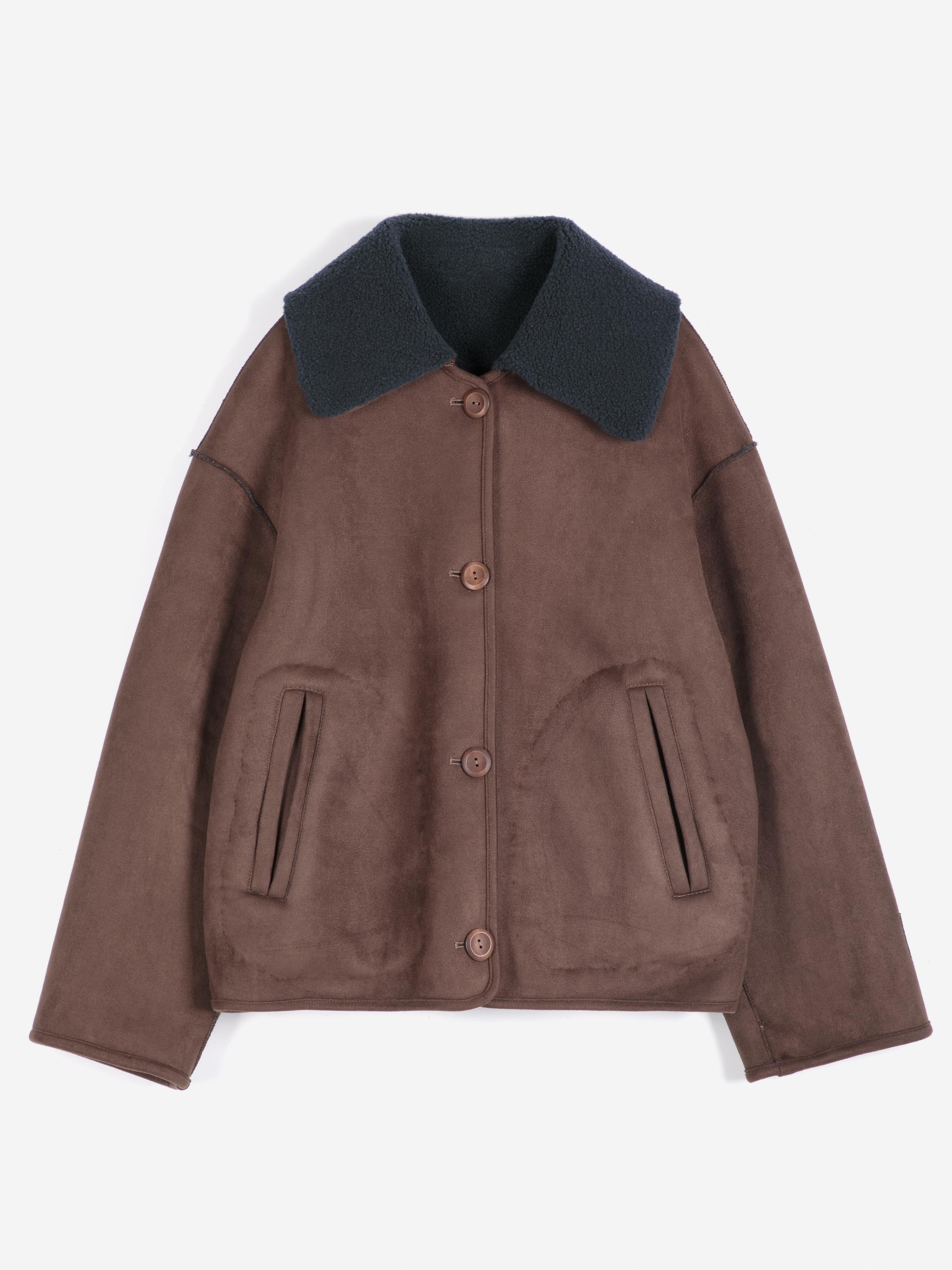 Bobo Choses Soft Reversible Sherpa Jacket Damen Wendejacke braun blau